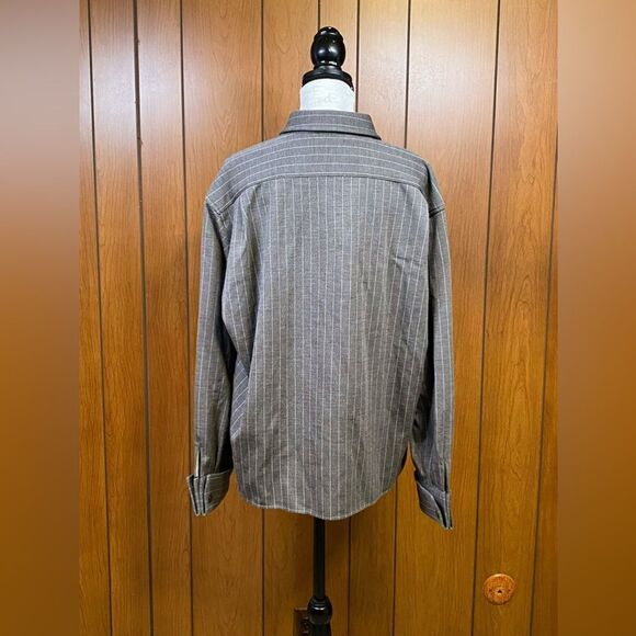 Max Mara Aire Pinstriped Wool-Blend Shirt size 16 - Picture 6 of 13